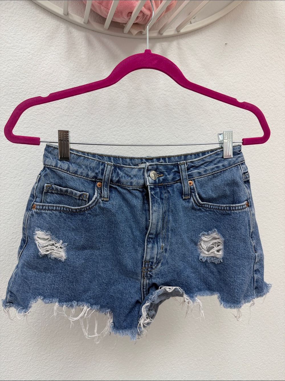 Forever 21 Distressed Blue Denim Shorts